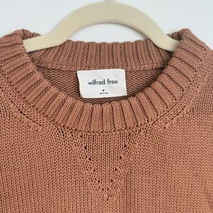Aritzia Crewneck Knit Sweater in Camel